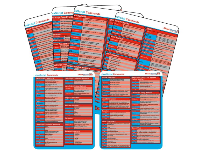 JavaScript Commands Cheat Sheet